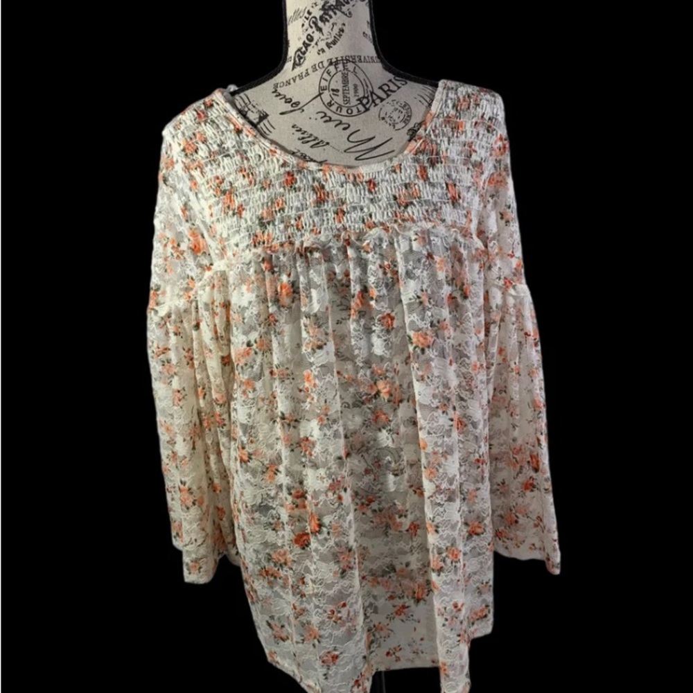 NWT Kori America  lacy blouse women’s size large